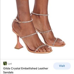 Amina Muaddi Gilda shoes dark orange